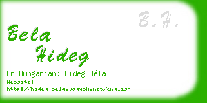 bela hideg business card